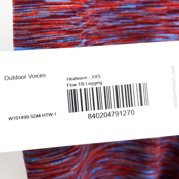 OUTDOOR VOICES Women's Flow 7/8 Leggings XXS Red Orange Heatwave High Waist NWT - Picture 8 of 8